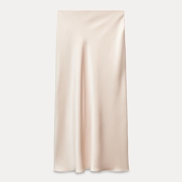 ZARA NEW SATIN EFFECT MIDI SKIRT - Picture 14 of 16